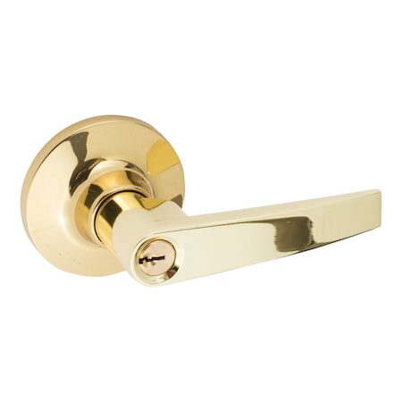 Sure-Loc Hardware Cedar Entrance Lever, Polished Brass